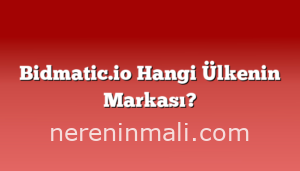 Bidmatic.io Hangi Ülkenin Markası?