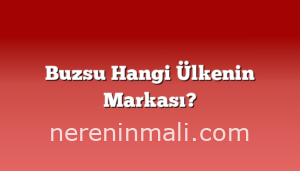 Buzsu Hangi Ülkenin Markası?