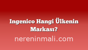 Ingenico Hangi Ülkenin Markası?