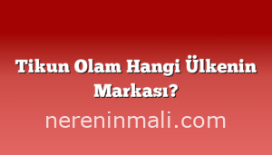 Tikun Olam Hangi Ülkenin Markası?