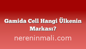 Gamida Cell Hangi Ülkenin Markası?