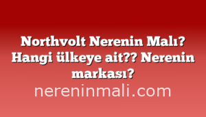 Northvolt Nerenin Malı? Hangi ülkeye ait??  Nerenin markası?