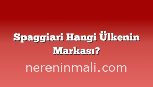 Spaggiari Hangi Ülkenin Markası?