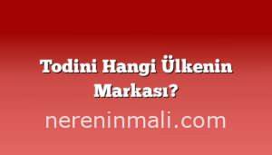 Todini Hangi Ülkenin Markası?