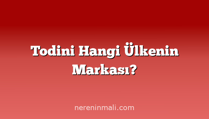 Todini Hangi Ülkenin Markası?