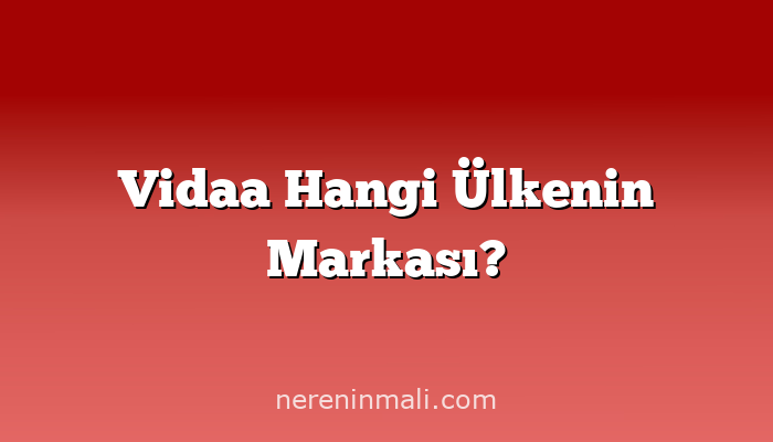 Vidaa Hangi Ülkenin Markası?