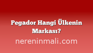 Pegador Hangi Ülkenin Markası?