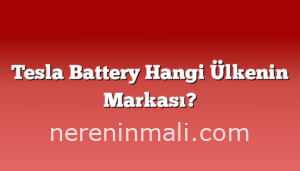 Tesla Battery Hangi Ülkenin Markası?