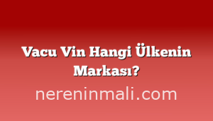 Vacu Vin Hangi Ülkenin Markası?
