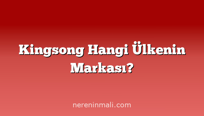Kingsong Hangi Ülkenin Markası?