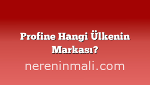 Profine Hangi Ülkenin Markası?