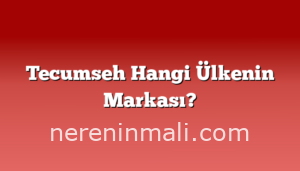 Tecumseh Hangi Ülkenin Markası?