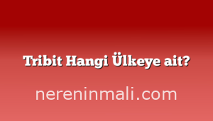 Tribit Hangi Ülkeye ait?