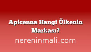 Apicenna Hangi Ülkenin Markası?