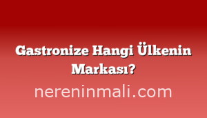 Gastronize Hangi Ülkenin Markası?