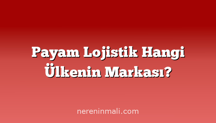 Payam Lojistik Hangi Ülkenin Markası?