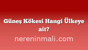 Güneş Kökesi Hangi Ülkeye ait?