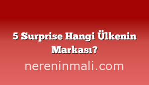 5 Surprise Hangi Ülkenin Markası?